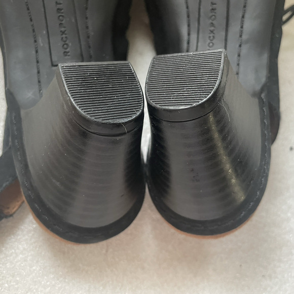 Rockport Gladiator Sandals Women 8 W Black Cobb Hill Leather Upper Suede Lace Up - Picture 9 of 10